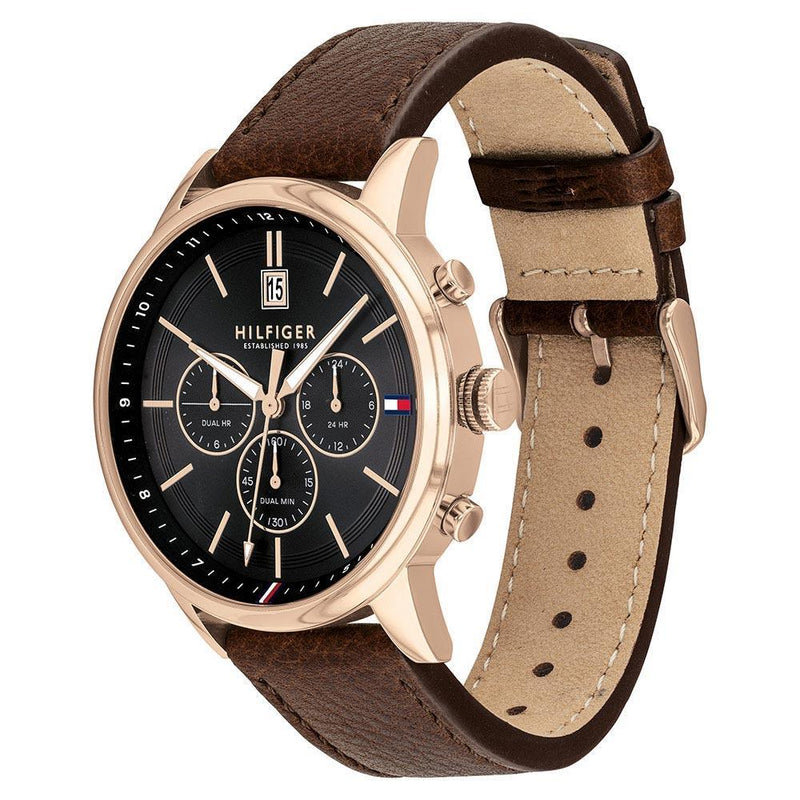 Tommy Hilfiger Multi-function Dark Brown Leather Men's Watch 1791631 - Watches of Australia #3