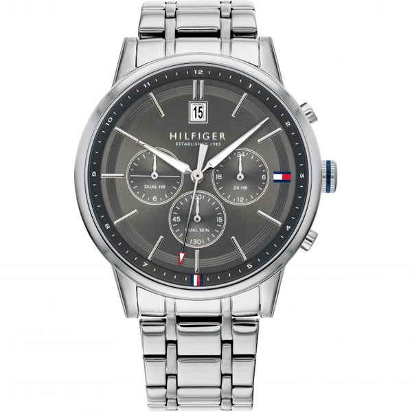 Tommy Hilfiger Silver and Grey Stainless Steel Men's Watch  1791632 - The Watches Men & CO