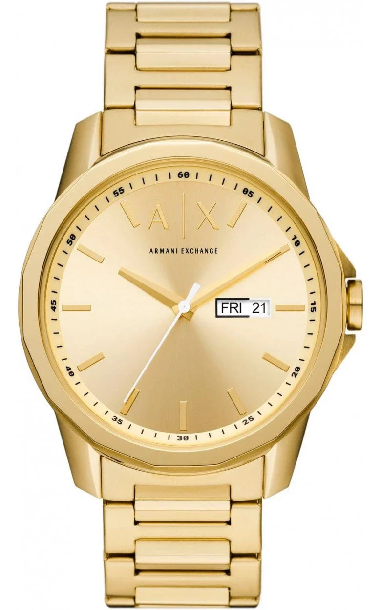 Armani Exchange Banks Day-Date Gold Men's Watch - AX1734