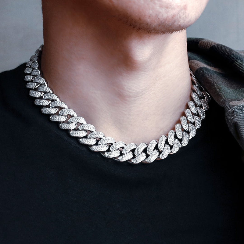 Big Daddy 18mm Silver & Cuban Link Chain