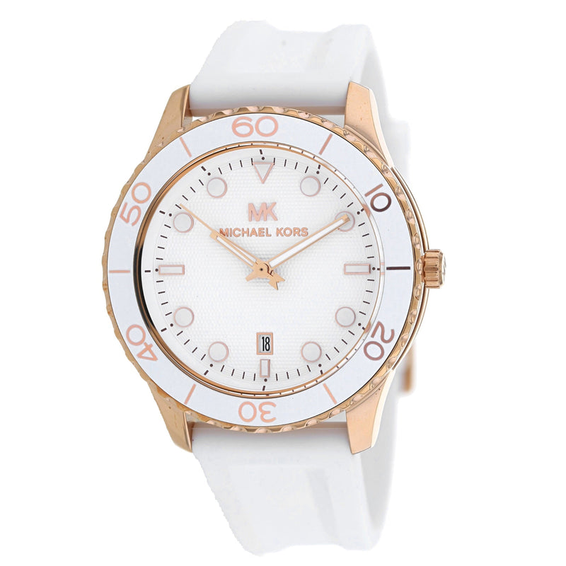 Michael Kors Runway White Silicon Strap Women's Watch  MK6853 - Watches of Australia