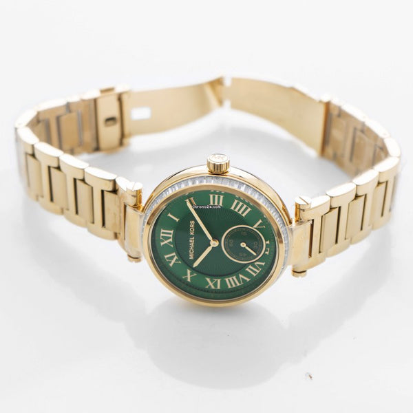 Michael Kors Skylar Emerald Green Dial Gold-tone Ladies Watch MK6065