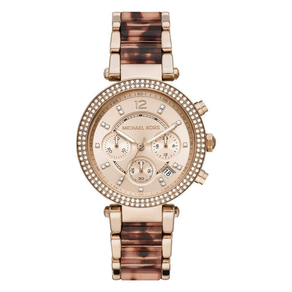 Michael Kors Parker Chronograph Quartz Crystal Rose Dial Ladies Watch MK6832