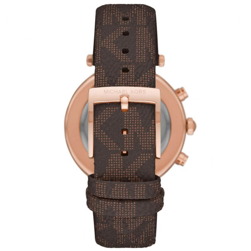 Michael Kors Parker Chronograph White Dial Brown Leather Strap Watch For Women - MK6917 mk6917 - Image 4