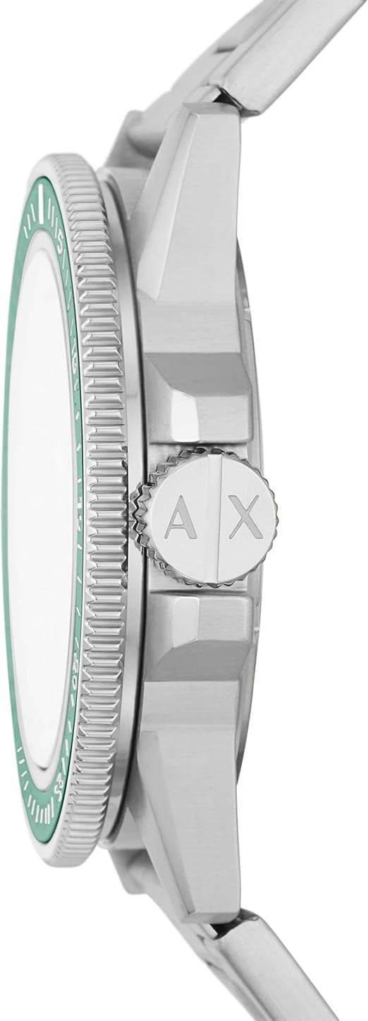 Armani Exchange Leonardo Green Dial Silver Watch - AX1860