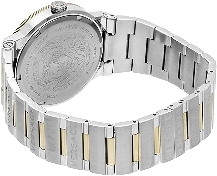 Versace Greca Silver Two-Tone Blue Dial Women's Watch VEVH01120 - Watches of Australia #4