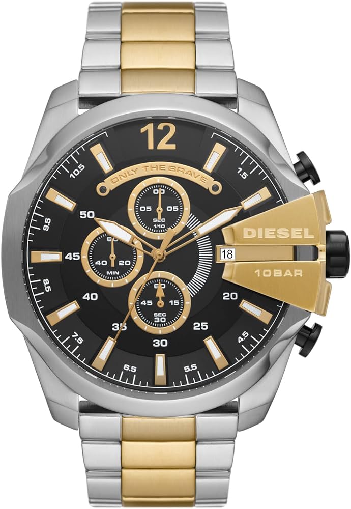 Diesel Mega Chief Silver/Gold-Tone Chronograph Watch DZ4581