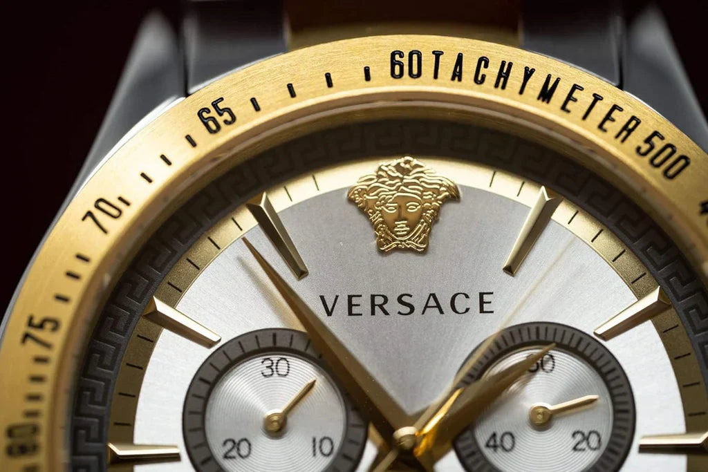 Versace Chronograph Two-Tone Stainless Silver Dial Swiss Movt Watch - VEV700519