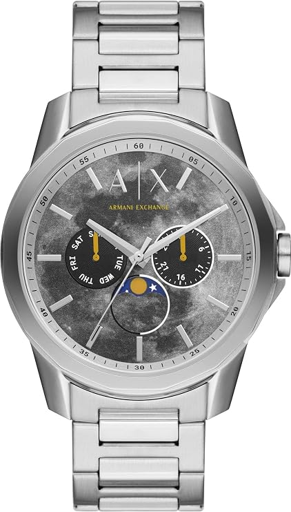 Armani Exchange Moonphase Multifunction Silver Watch - AX1736