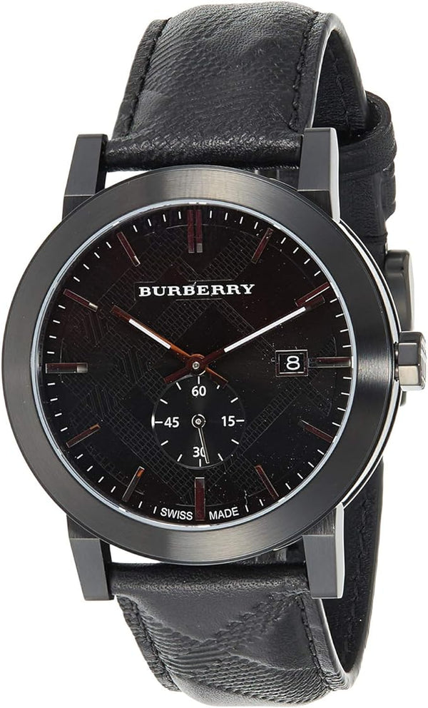 Burberry City Black Leather Strap Men's Watch  BU9906 - Watches of Australia