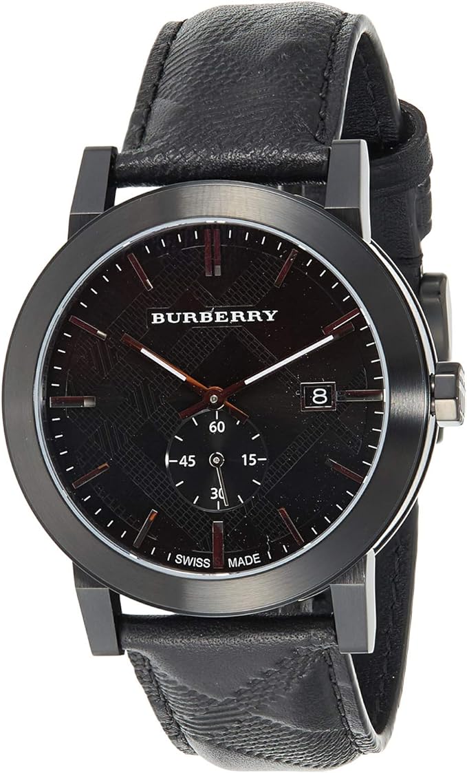 Burberry City Black Leather Strap Men's Watch  BU9906 - Watches of Australia