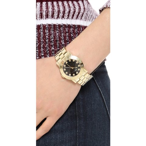 Marc By Marc Jacobs Amy Glitz Black Dial Steel Ladies Watch MBM3334