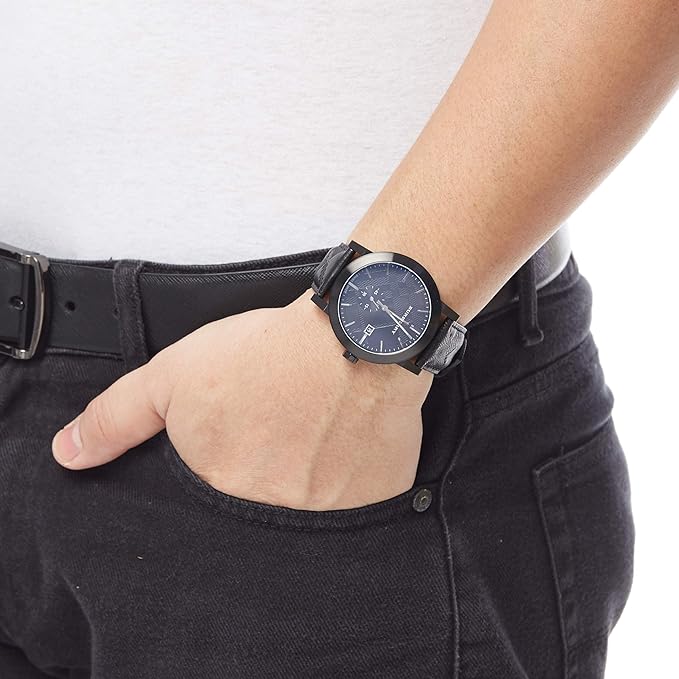Burberry City Black Leather Strap Men's Watch BU9906 - Watches of Australia #4