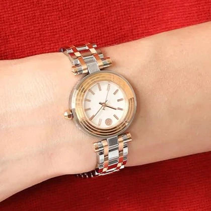 Tory Burch Gold Tone St Steel Ivory Dial Women's Watch TBW9013
