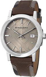 Burberry The City Grey Dial Leather Strap Men's Watch BU9020