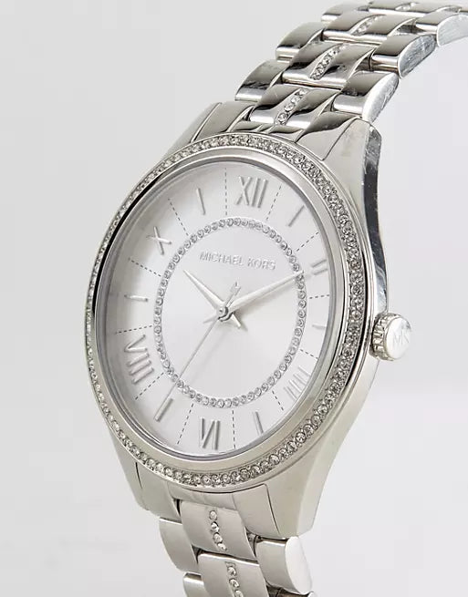 Michael Kors Lauryn Quartz Crystal Silver Dial Ladies Watch MK3718