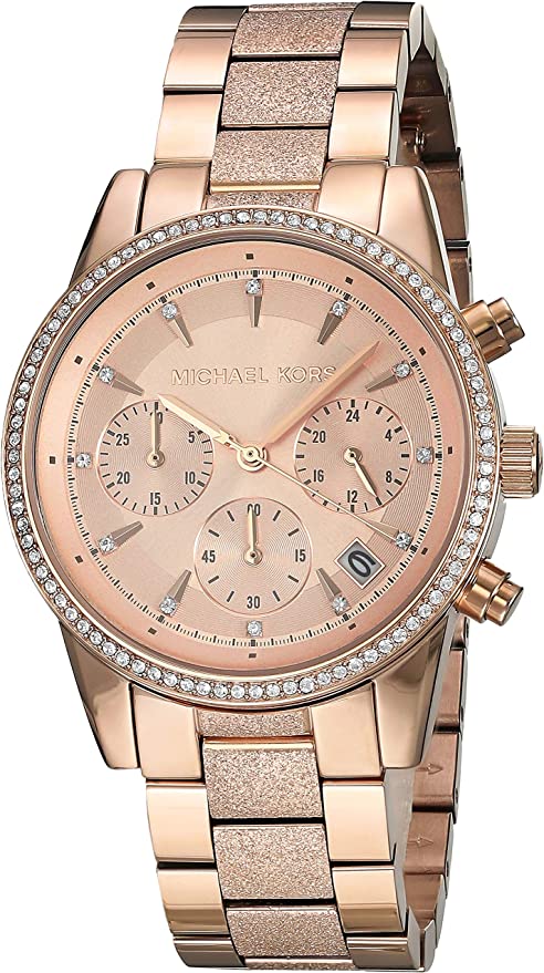 Michael Kors Ritz Chronograph Rose Gold Tone Women's Watch  MK6598 - The Watches Men & CO