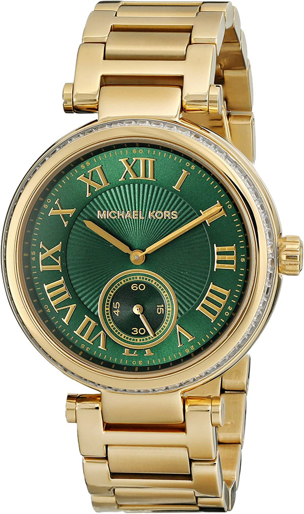 Michael Kors Skylar Emerald Green Dial Gold-tone Ladies Watch MK6065