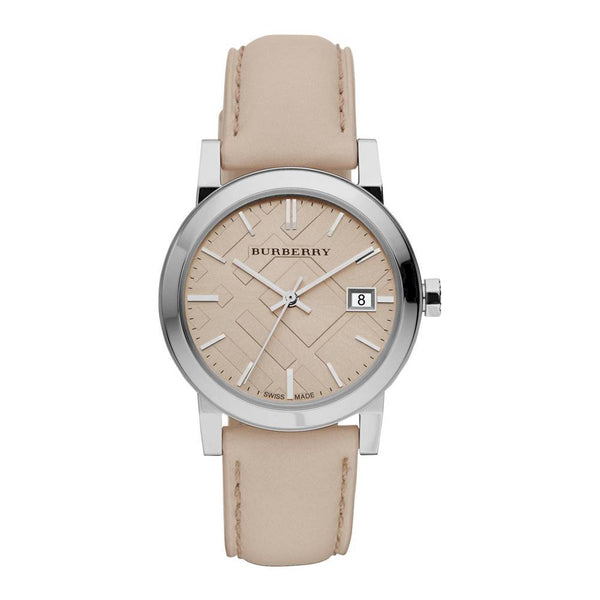 Burberry Women's Large Check Tan Leather Strap Women's Watch  BU9107 - Watches of Australia