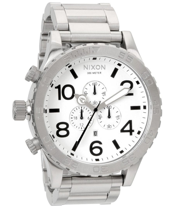 Nixon 51-30 Chronograph White Dial Stainless Steel Men's Watch  A083-100 - Watches of Australia