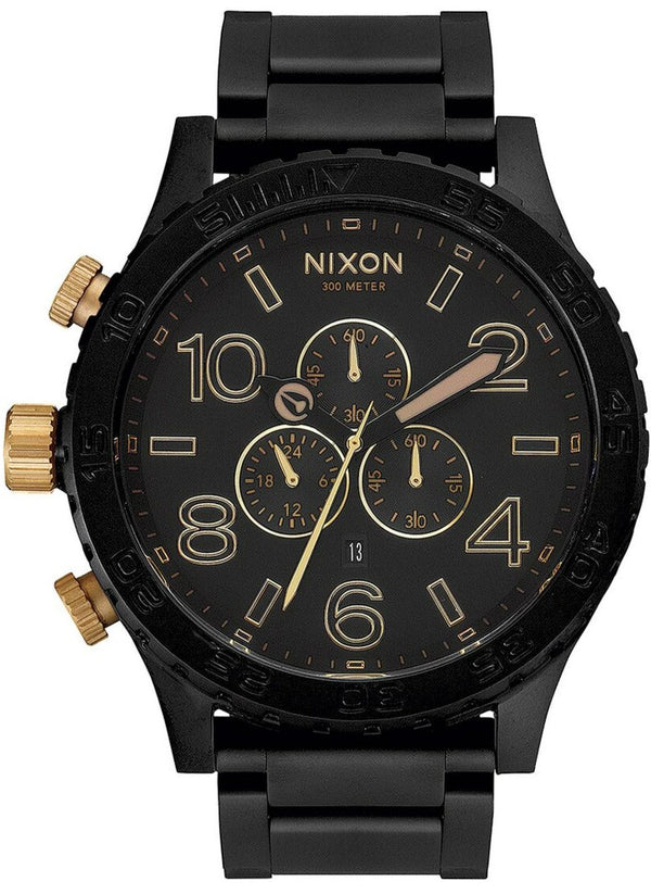 Nixon 51-30 Chronograph Matte Black & Gold Men's Watch  A083-1041 - Watches of Australia