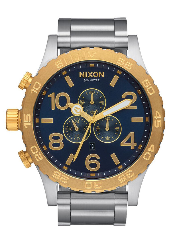 Nixon 51-30 Chrono Chronograph Silver & Gold Men's Watch  A083-1922 - The Watches Men & CO