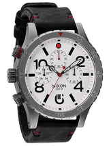 Nixon 48-20 Chronograph White Dial Black Leather Strap Men's Watch Men's Watch A363-486 - Watches of Australia #4