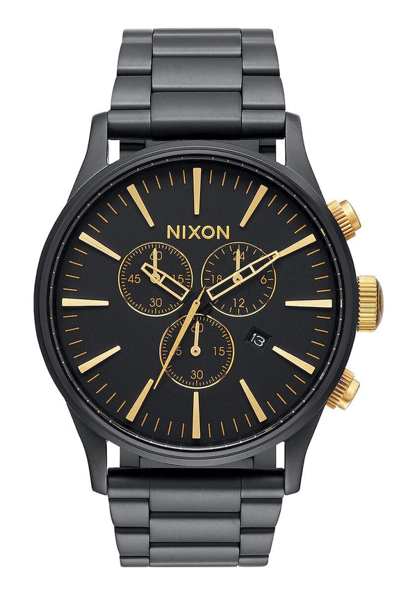 Nixon Sentry Chronograph Stainless Steel Black Dial  Men's Watch  A386-1041 - The Watches Men & CO