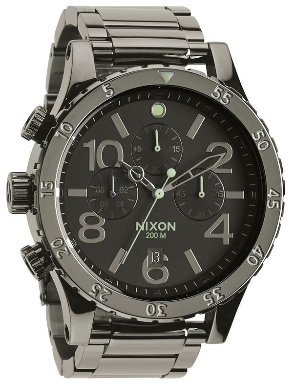 Nixon 48-20 Chrono Polished Gunmetal Lum Men's Watch Men's Watch  A486-1885 - The Watches Men & CO