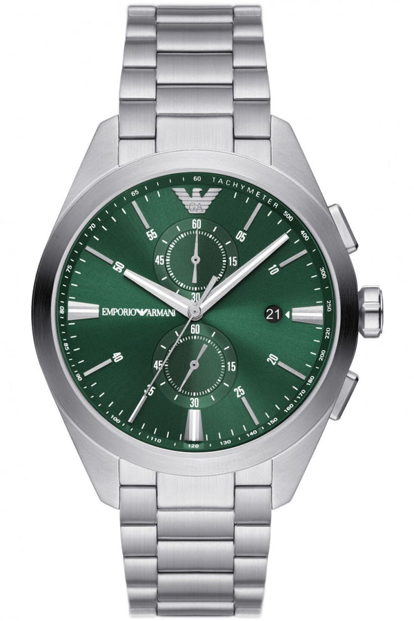 Emporio Armani Silver Chronograph Green Dial Men's Watch  AR11480 - Watches of Australia