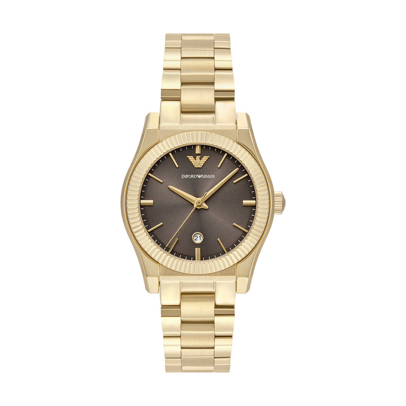 Emporio Armani Three-Hand Gold-Tone Brown Dial Stainless Steel Watch AR11700 AR11700 - Image 1