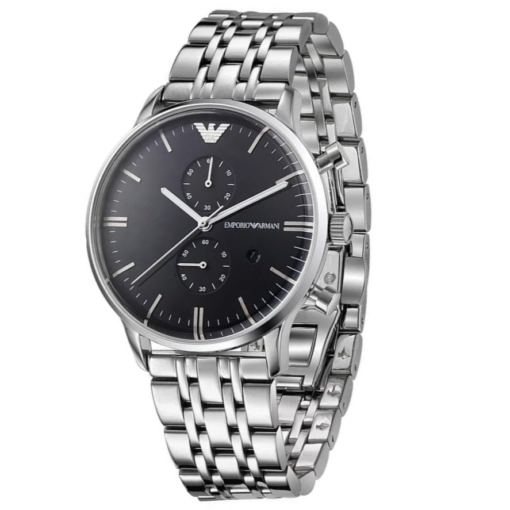 Emporio Armani Chronograph Black Dial Stainless Steel Men's Watch#AR80009 - Watches of Australia #2