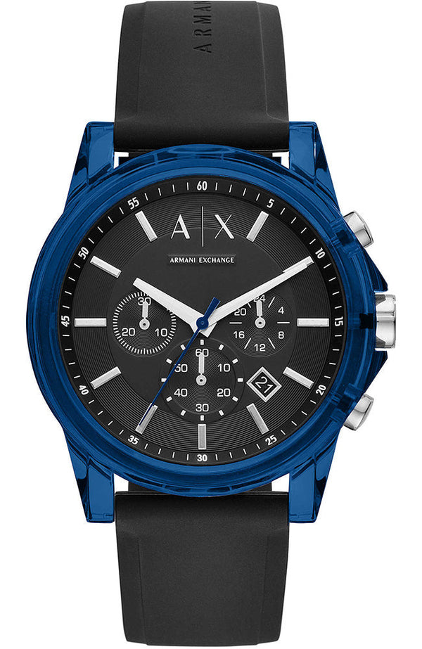 Armani Exchange Outerbanks Blue Silicon Strap Men's Watch  AX1339 - Watches of Australia