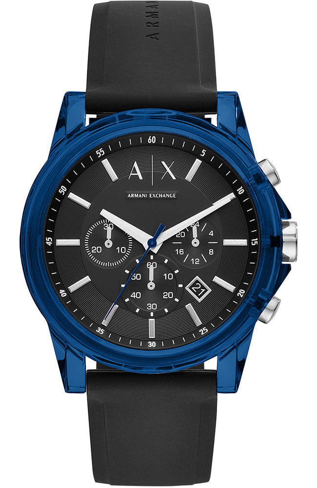 Armani Exchange Outerbanks Blue Silicon Strap Men's Watch  AX1339 - Watches of Australia