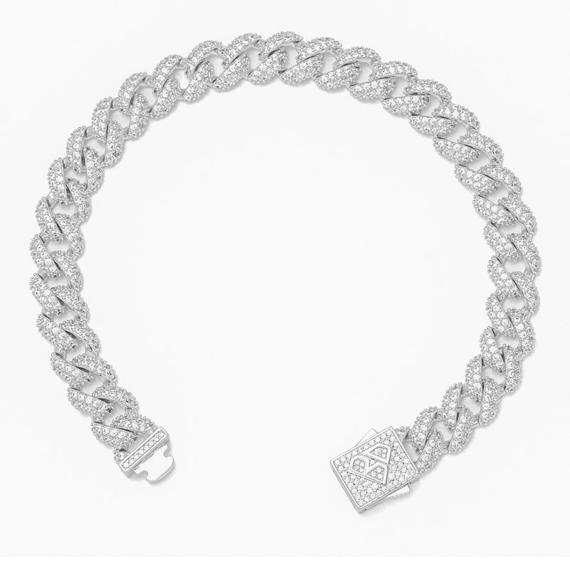 Big Daddy 9MM Curb Silver Bracelet