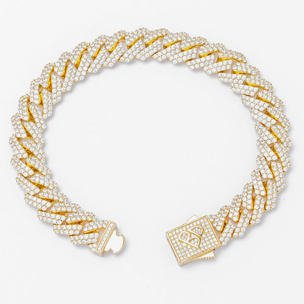 Big Daddy 12MM Straight Edge Cuban Gold Bracelet