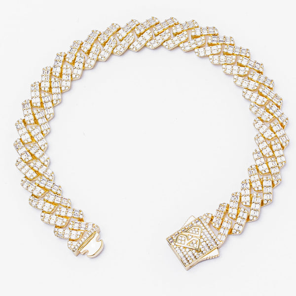 Big Daddy 12MM Gold Baguette Cuban Bracelet