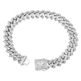 Big Daddy 12MM Cuban Baguette Silver Bracelet