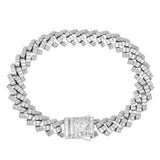 Big Daddy 12MM Cuban Baguette Silver Bracelet