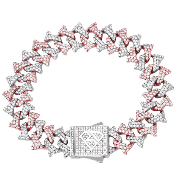 Big Daddy 18MM Solid Two-Tone Spiked Bracelet