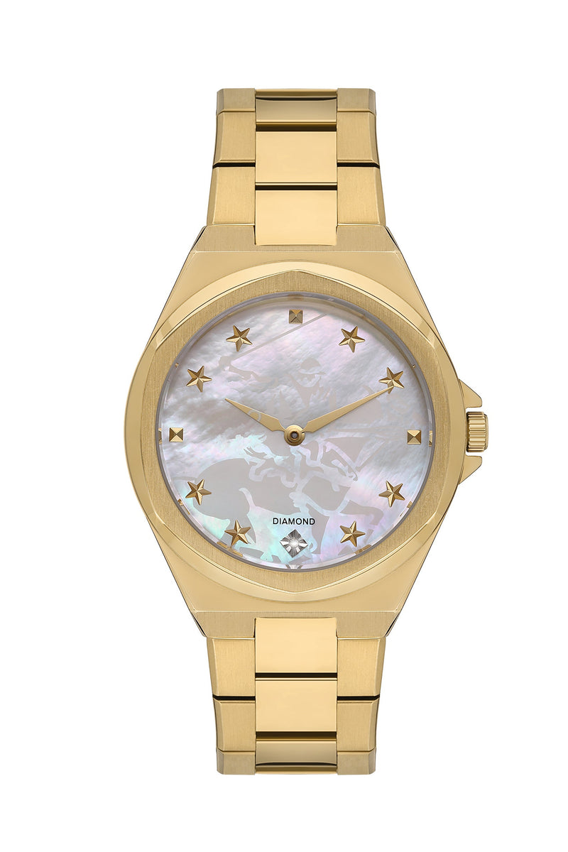 BEVERLY HILLS POLO CLUB Women's Gold Analog Metal Watch – BP3570X.120