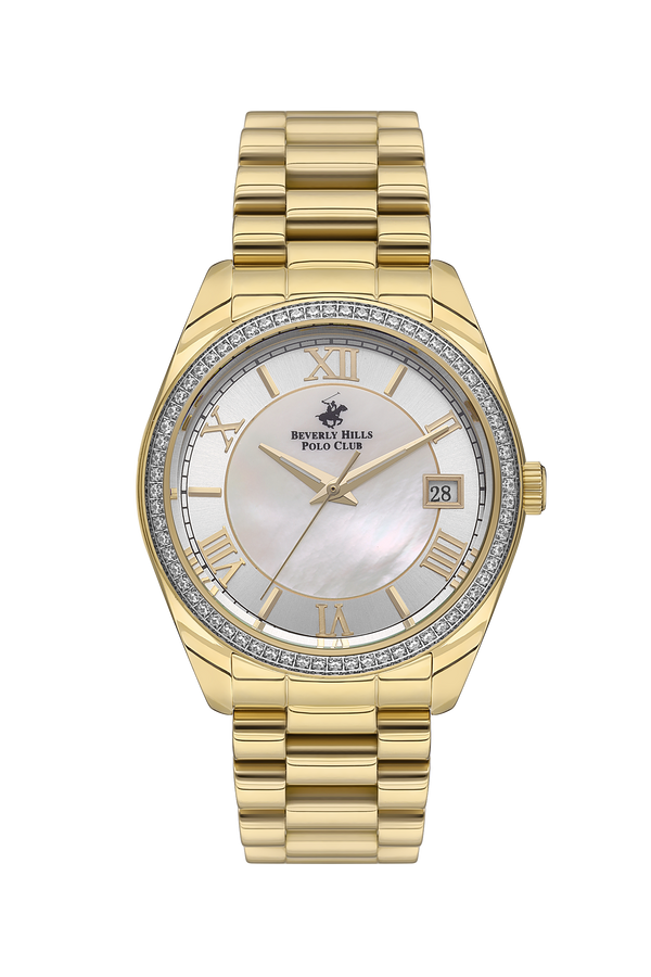 BEVERLY HILLS POLO CLUB Women's 36 MM Gold Analog Stainless Steel Watch – BP3592C.120