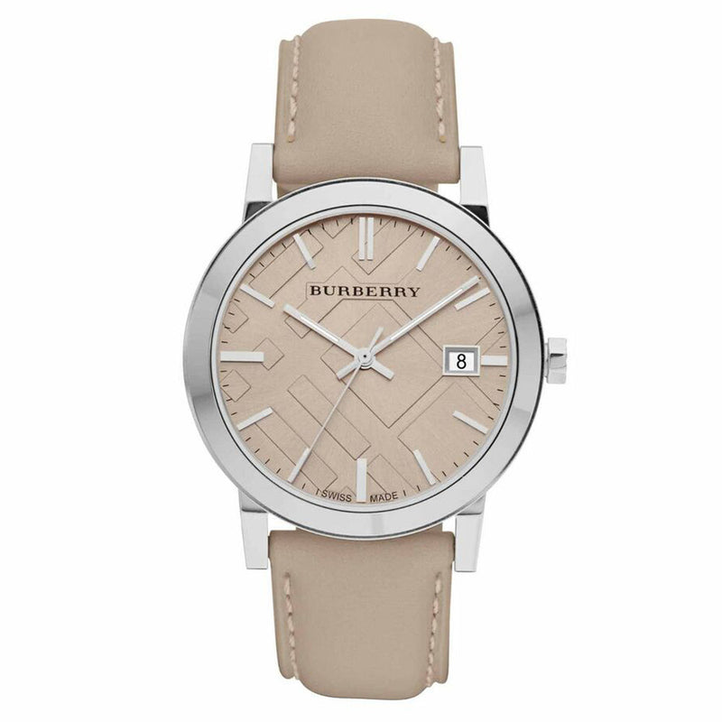 Burberry Men's Large Check Tan Leather Strap Men's Watch  BU9010 - Watches of Australia
