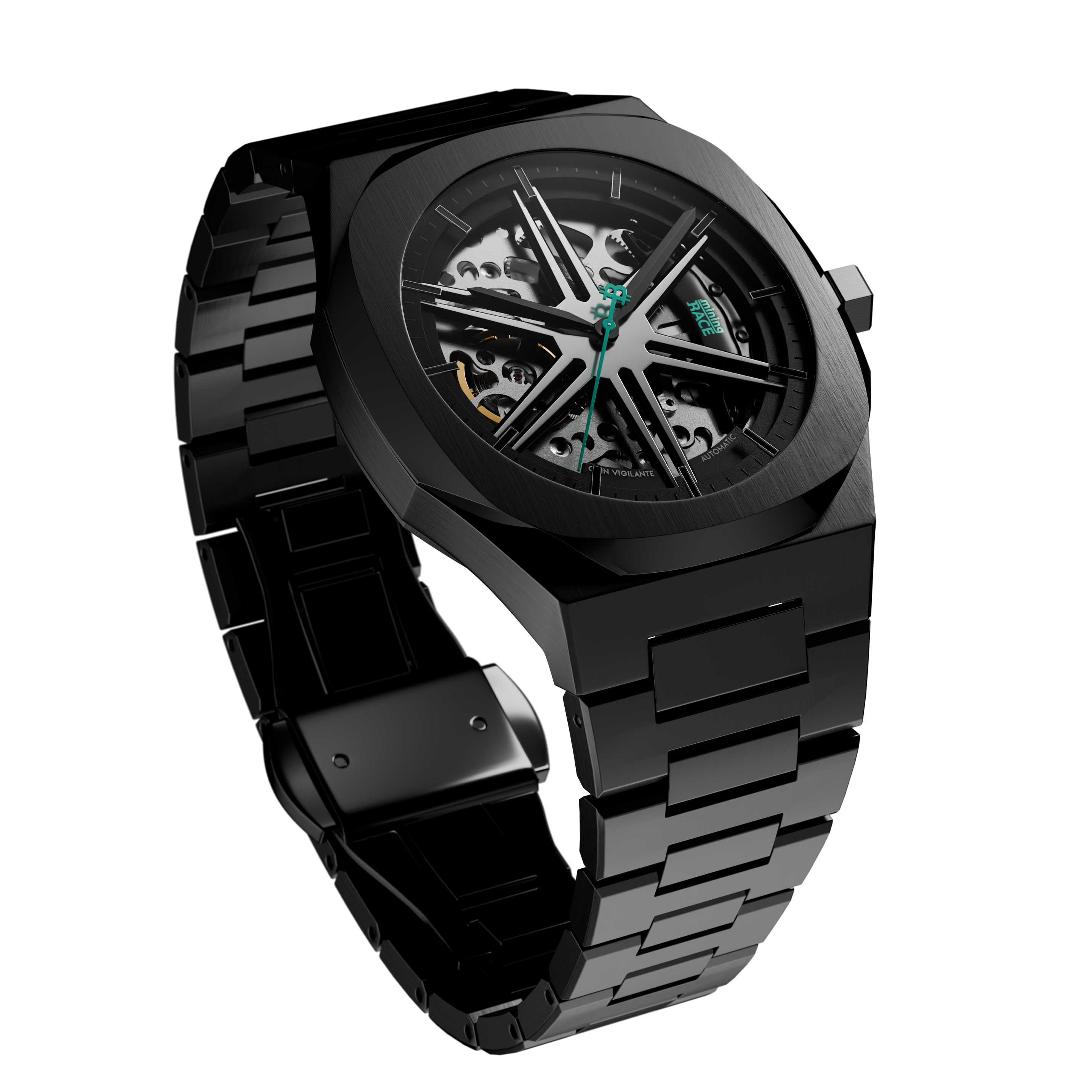 Mining Race Coin Vigilante  Black RACERS Automatic Watch