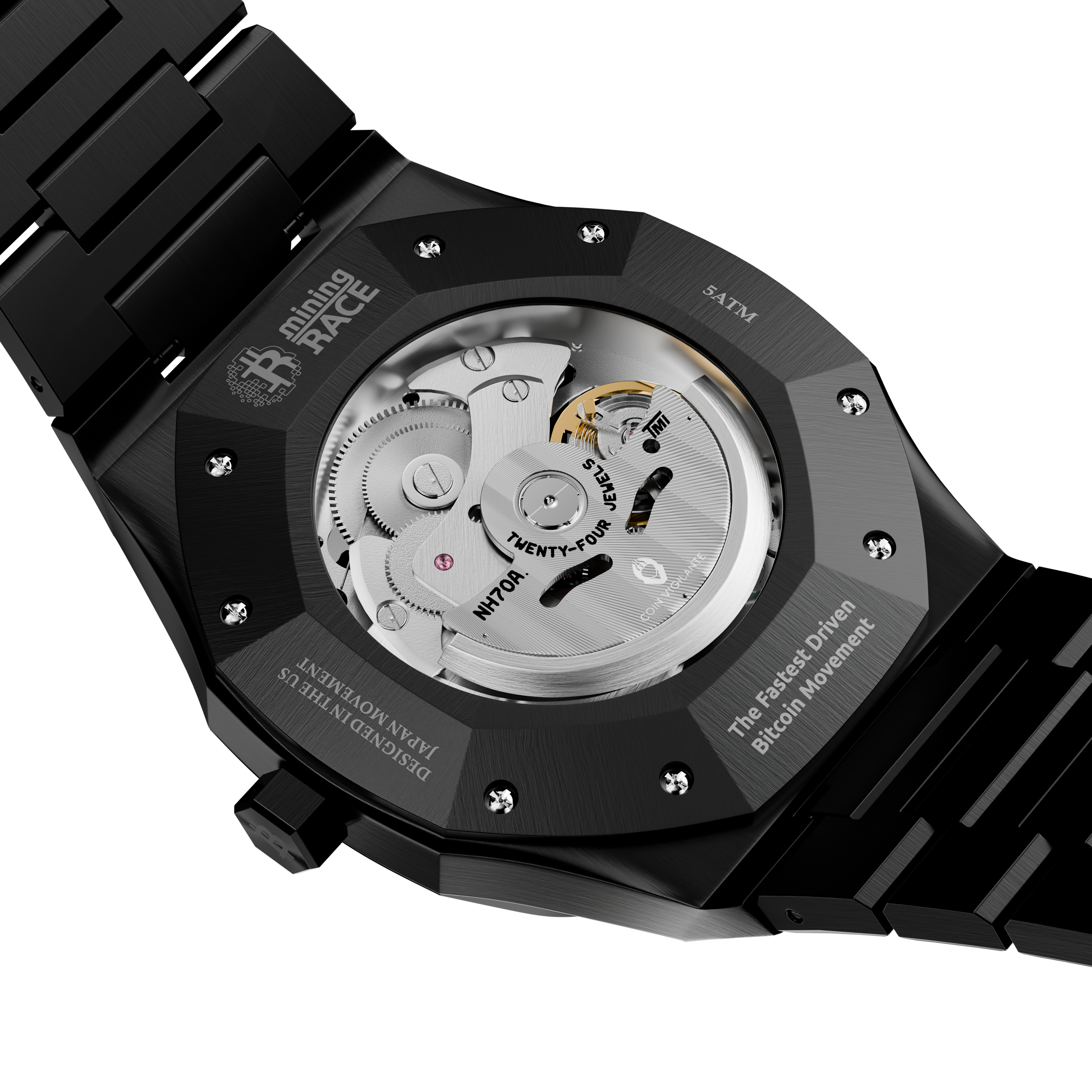 Mining Race Coin Vigilante  Black RACERS Automatic Watch