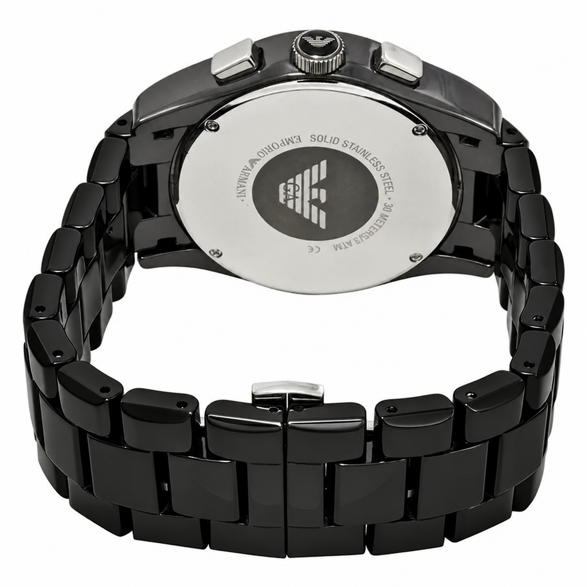 Emporio Armani Chronograph Black Dial Black Ceramic Men's Watch AR1400