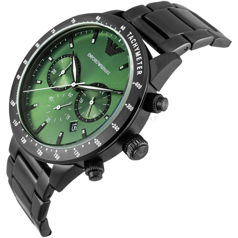 Emporio Armani Chronograph Green Dial Black Men's Watch AR11472 - Watches of Australia #2