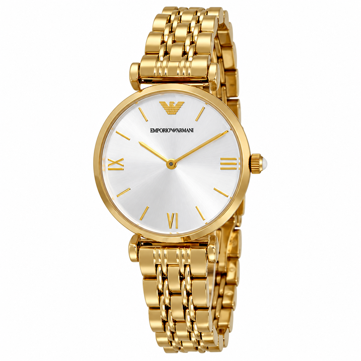 Emporio Armani Classic Silver Dial Gold-tone Ladies Watch AR1877