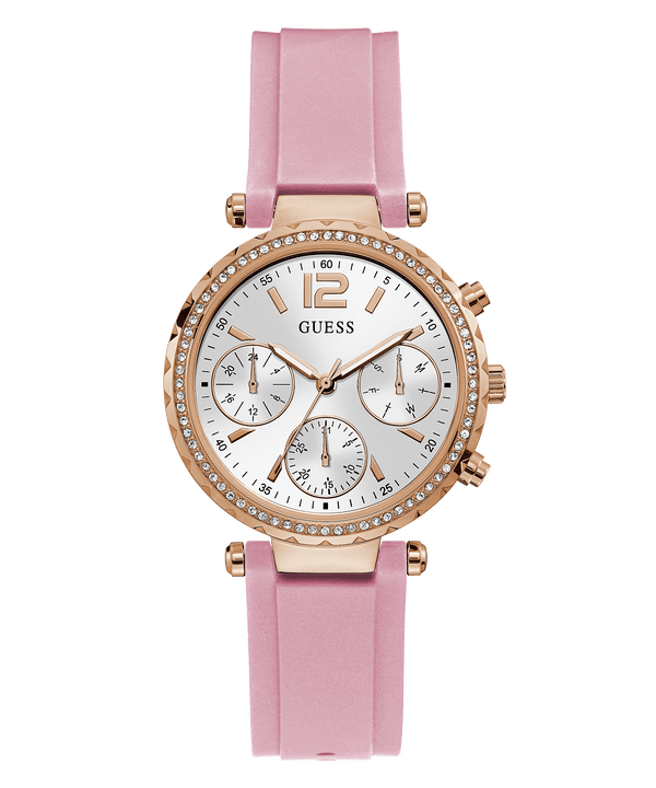 Guess Solstice Rose Gold Silicone Women's Watch GW0113L4