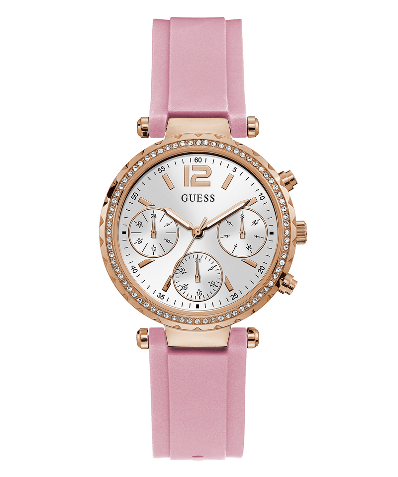 Guess Solstice Rose Gold Silicone Women's Watch GW0113L4